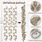 3 Pcs 6FT Christmas Garland Champagne Gold Glittered Artificial Holly Leaves for Mantle Christmas Tree Decorations Indoor Outdoor Hanging Garland Ornaments Garden Door Wall Window Stair Home Decor